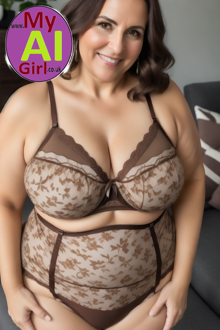 Nude Art Photo Model Poster: Kathie 55 Naked Mature older British chubby Woman